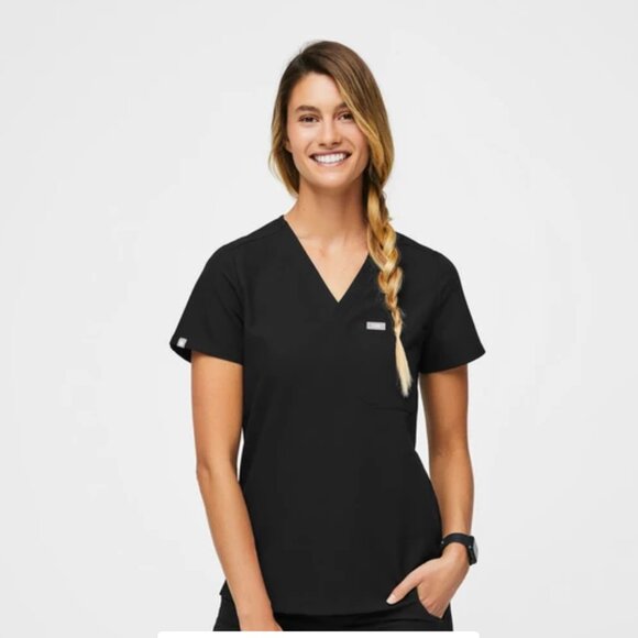 Figs Tops - Figs black Catarina one pocket scrub top size small